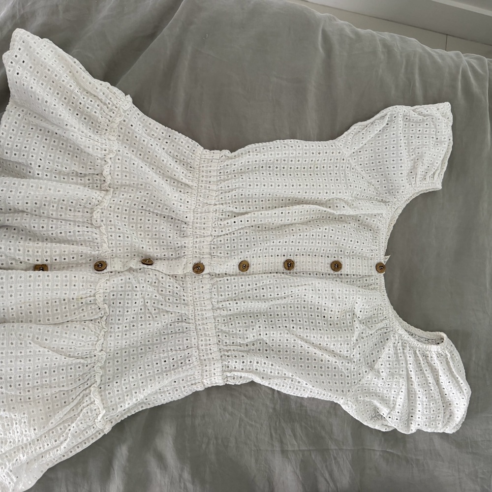 Chic White Eyelet Mini Dress